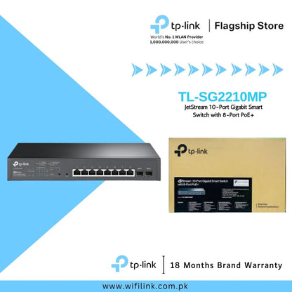 Switch TP-Link SG2210MP | 10 Puertos Gigabit, Gestión Inteligente
