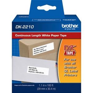 Cinta Brother DK2210 | Negro Sobre Blanco, 29MM x 30.4M