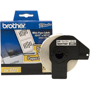 Etiquetas Brother DK1221 | Blancas Cuadradas 23mm, Rollo de 1000 Etiquetas