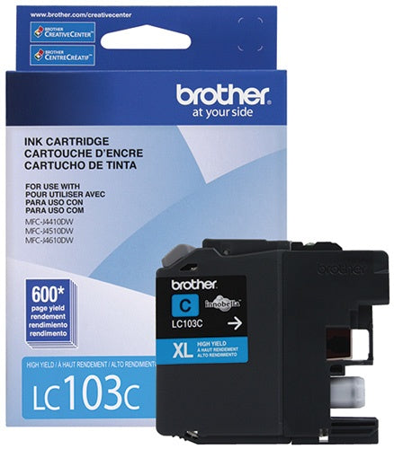 Cartucho de Tinta Brother LC103C | Cian, 600 Páginas