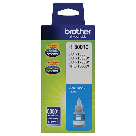 Botella de Tinta Brother BT5001C | Cian, Rendimiento 5000 Páginas