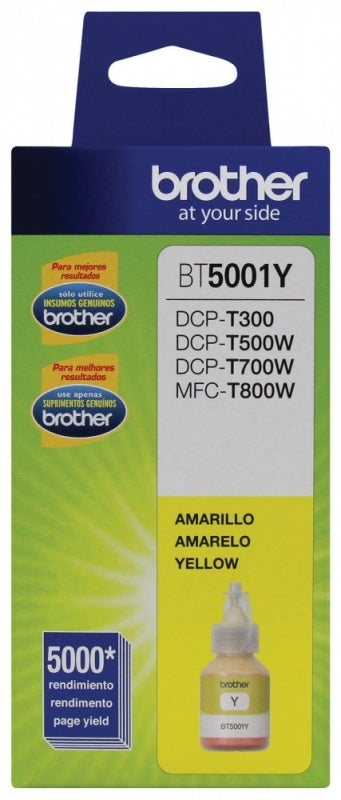 Botella de Tinta Brother BT5001Y | Rendimiento 5000 Páginas, Color Amarillo