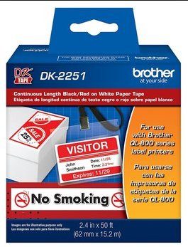 Cinta Brother DK2251 | Blanca Sobre Negro, 62MM x 15.2M