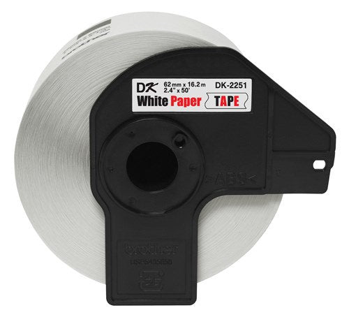 Cinta Brother DK2251 | Blanca Sobre Negro, 62MM x 15.2M