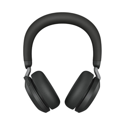 Jabra Evolve2 75 Link380c Ms Stereo Stand Black.  Auriculares Inalámbricos, Certificados con Microsoft Teams. USB-C Bluetooth. Incluye Soporte de Carga.