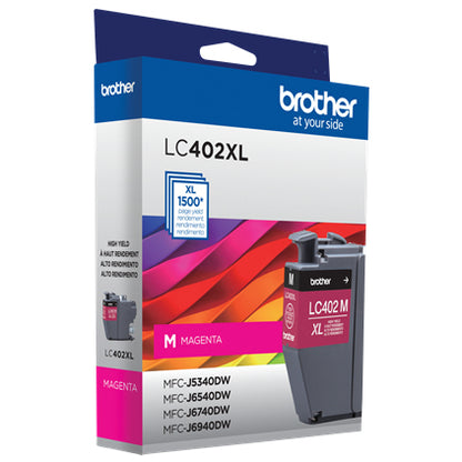 Cartucho de Tinta Brother LC402XLMS | Rendimiento 1500 Páginas, Color Magenta