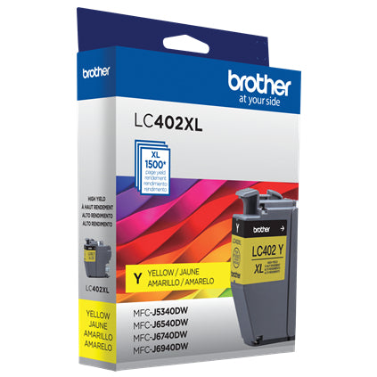 Cartucho de Tinta Brother LC402XLYS | Rendimiento de 1500 Páginas, Color Amarillo