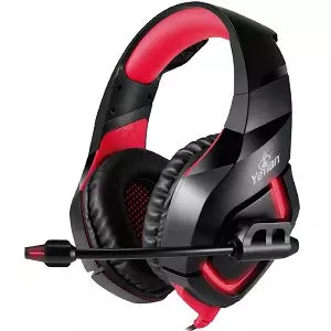 Diadema Gaming Qian YDW-33402 | USB, Color Negro con Rojo