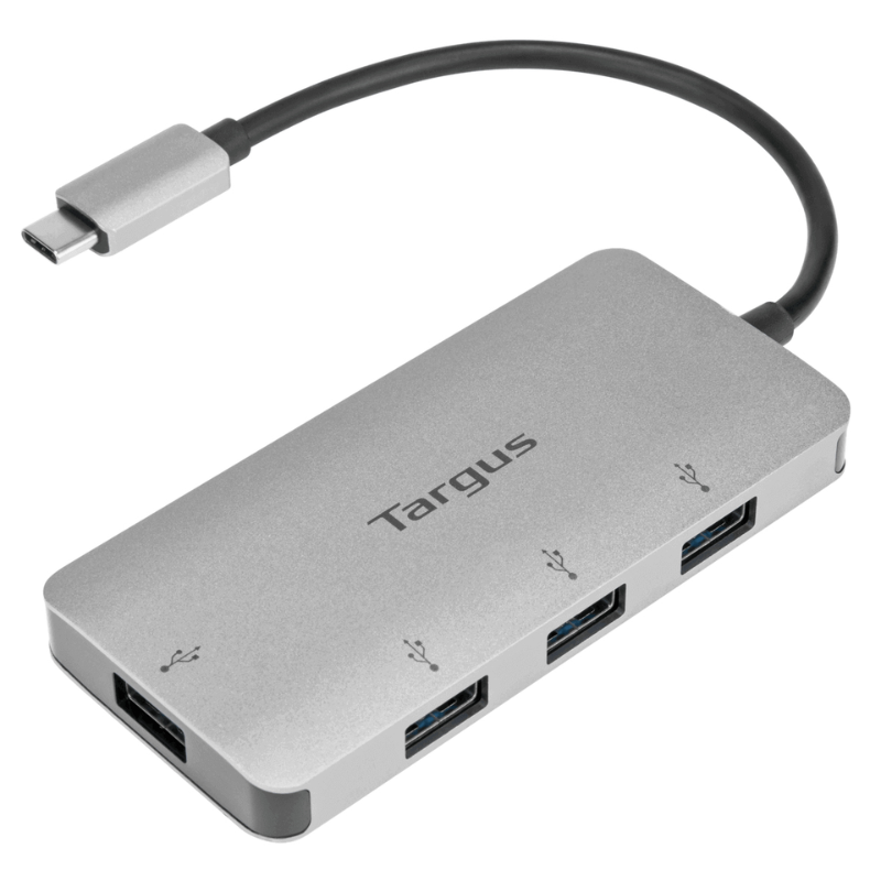 Targus Ach226bt Concentrador USB - USB 3.0 Typo C - 5gb/s - Mouse, Teclado, Disco Duro, Unidad Flash - Externo - Plata - 4 Total USB Port(s) - 4 USB 3.0 Port(s) - Pc, Mac