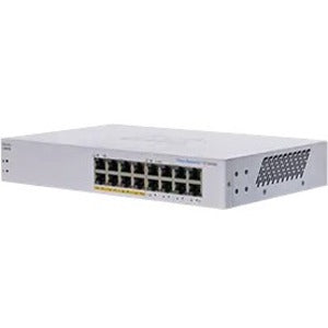Cisco Switch Cbs110, No Administrable, 16 Puertos Gigabit Ethernet, Solo 8 Puertos Soportan Poe con 64w Totales, el Smartnet Se Adquiere Por Separado