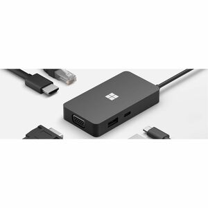 Microsoft USB Tipo C Base de Conexión para Portátil, Tableta, Monitor - 2 X Puertos USB - USB TIPO-C - Red (rj-45) - HDMI - VGA - Cableado
