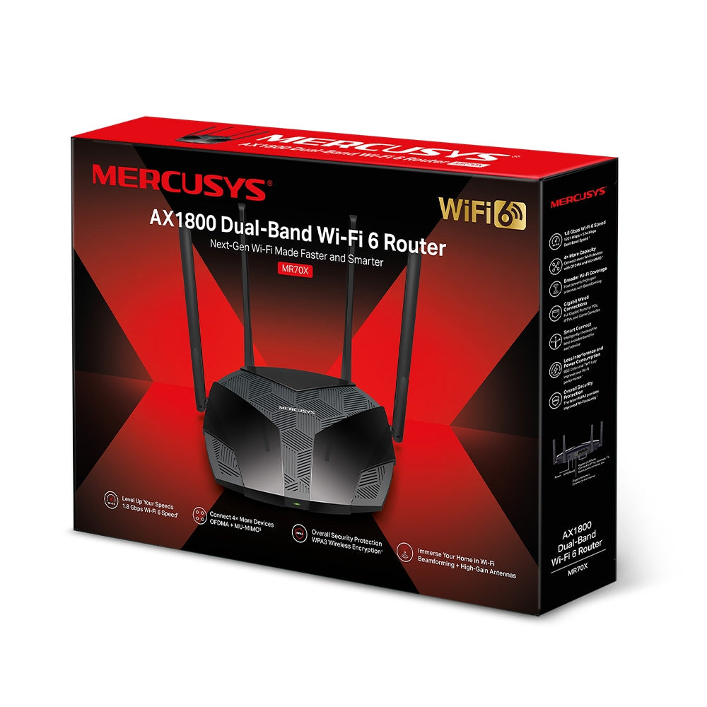 Router Inalámbrico TP-Link MR70X | Wi-Fi 6, Banda Dual 2.4GHz y 5GHz, 4 Antenas Externas