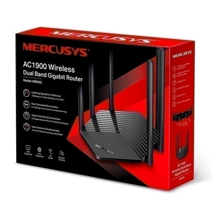 Mercusys Mr50g WI-FI 5 IEEE 802.11a/b/g/n/ac Ethernet Router Inalámbrico - Banda Dual - 2.40GHZ Banda Ism - 5GHZ Banda Unii - 6 X Antena(6 X Externo) - 237.50mb/s Velocidad Inalámbrica - 2 X Puerto