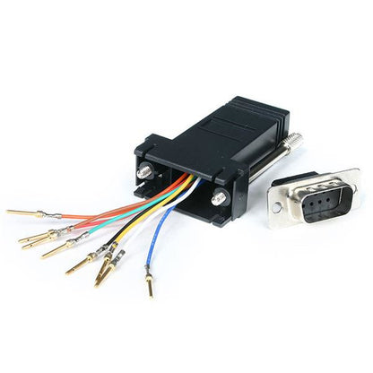 Startech.com Adaptador Conversor Modular Serie de Db9 a Rj45 - Macho a Hembra - Negro