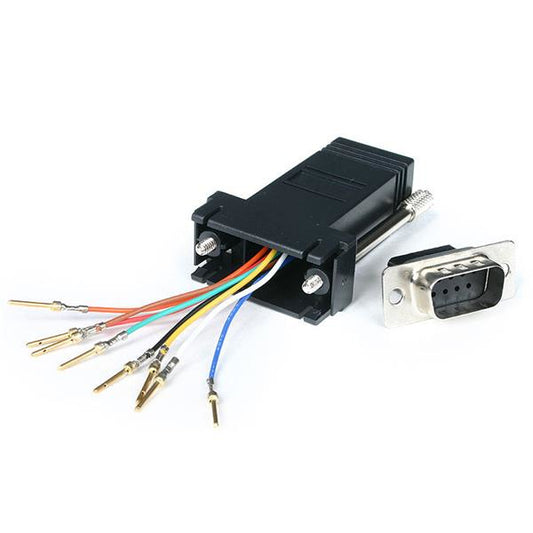 Startech.com Adaptador Conversor Modular Serie de Db9 a Rj45 - Macho a Hembra - Negro