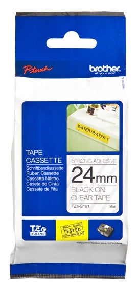 Brother Tzes151 Cinta para Etiquetas - 23.88MM Width X 7.99m Longitud - Permanente Adhesivo - Térmica, Transferencia Térmica - Transparente - Polietileno - Laminada - Resistente a la Temperatura,