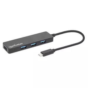 Hub USB 3.2 Gen 1 de 4 Puertos USB-A USB 3.2 Gen 1, de TIPO-C Macho a 4 Conectores Tipo a Hembra, Velocidad de Transferencia Hasta 5 Gbps, Energía Por Medio Del Bus, Negro