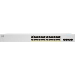 Cisco Switch Cbs220 Administrable Smart Capa 2, 24 Puertos Gigabit Ethernet, Poe+ con 195w Totales, 4 Puertos Sfp (4x1g), el Smartnet Se Adquiere Por Separado