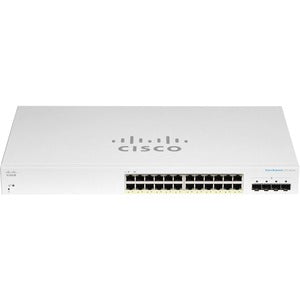 Cisco Switch Cbs220 Administrable Smart Capa 2, 24 Puertos Gigabit Ethernet, Poe+ con 195w Totales, 4 Puertos Sfp (4x1g), el Smartnet Se Adquiere Por Separado