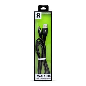 Cable USB BRobotix 6000724 | V2.0, Micro B, 1.0m Denim Negro