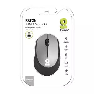 Mouse Inalámbrico BRobotix 6000786 | Color Gris, Batería de Larga Duración