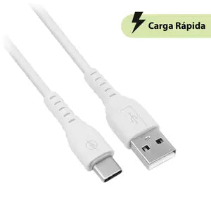 Cable USB BRobotix V3.0 A-Tipo C 1m | Fast Charge, Blanco