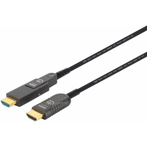 Cable HDMI Fibra Optica M-M 4k@60hz 30.0m - 18gbit/s - Admite Hasta3840 X 2160 - Oro Contacto Chapado - Plenum, Cmp - 28 Awg - Negro