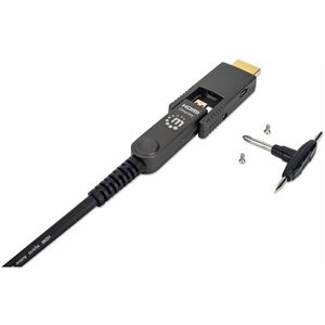 Cable HDMI Fibra Optica M-M 4k@60hz 30.0m - 18gbit/s - Admite Hasta3840 X 2160 - Oro Contacto Chapado - Plenum, Cmp - 28 Awg - Negro