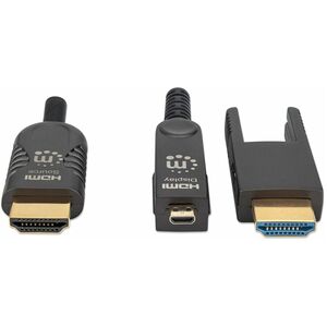 Cable HDMI Fibra Optica M-M 4k@60hz 20.0m - 18gbit/s - Admite Hasta3840 X 2160 - Oro Contacto Chapado - Plenum, Cmp - 28 Awg - Negro