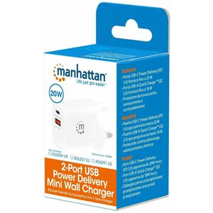 Cargador Pared Intellinet 406291 | USB-C PD 20W, Adaptador Universal