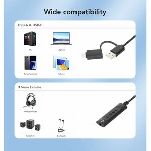 Adaptador de Auriculares Intellinet 153560 | Plástico, Cobre, Compatible con PC, Smartphone, Macbook
