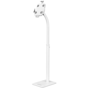 Soporte Tableta de Piso 7.9 a 11" , Antirro - 20.1CM (7.9") a 27.9CM (11") para Pantalla Plana - 1kg Capacidad de Carga - 118.9CM Altura X 3CM Ancho - Suelo - Acero, Plástico - Blanco - para Tableta,