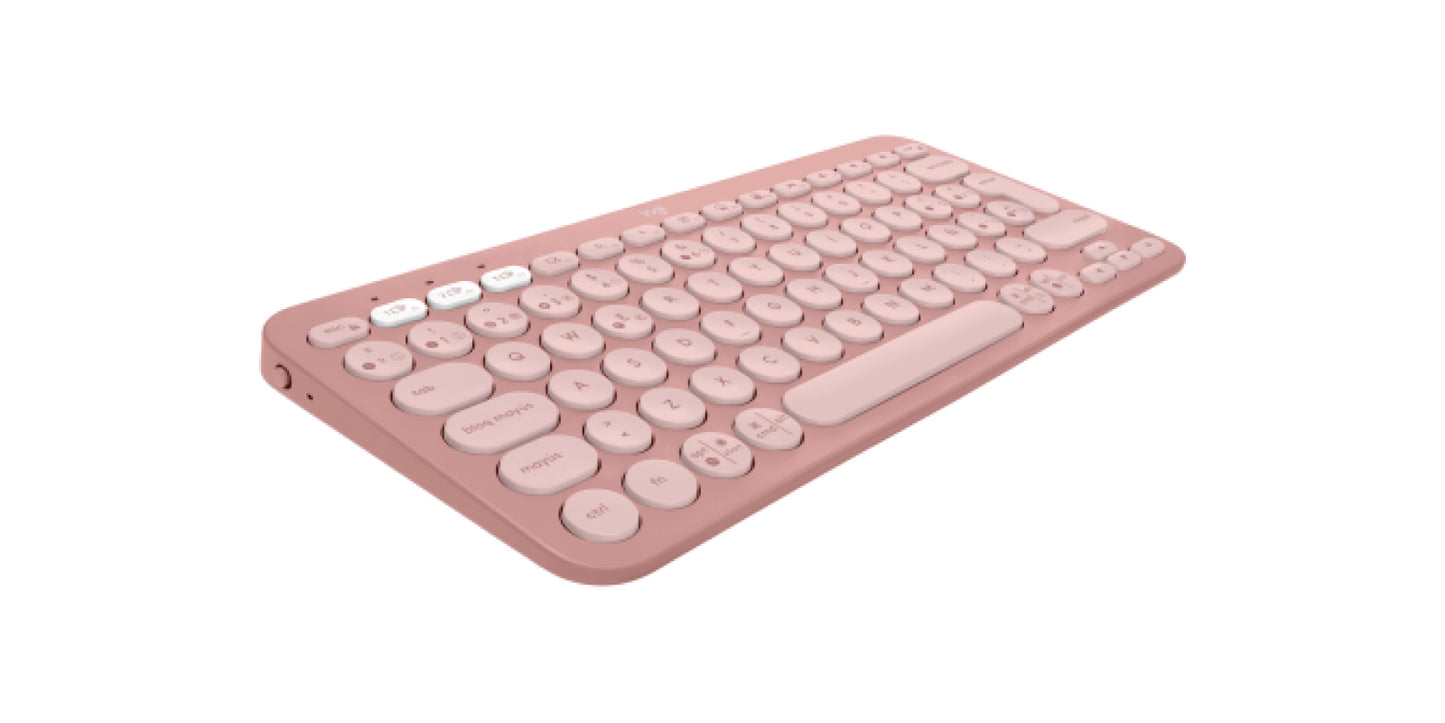 Logitech Pebble Keys 2 K380s Teclado - Inalámbrico Conectividad - USB Interfaz - Español - Rosa - Bluetooth - 10m - de Escritorio, Buscar, Atrás, Emoji, Screen Snipping, Dictado, Multimedia Tecla(s)