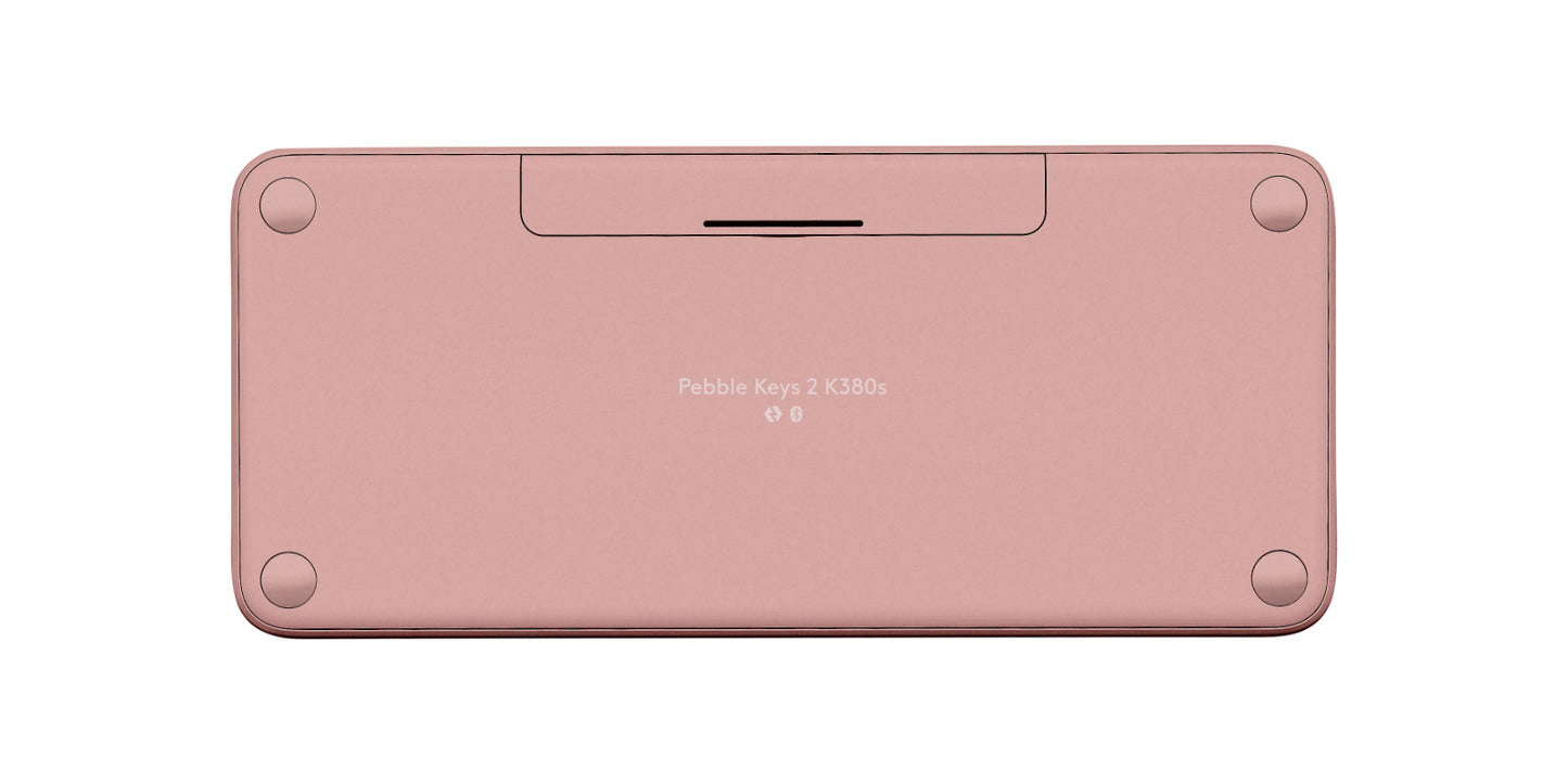 Logitech Pebble Keys 2 K380s Teclado - Inalámbrico Conectividad - USB Interfaz - Español - Rosa - Bluetooth - 10m - de Escritorio, Buscar, Atrás, Emoji, Screen Snipping, Dictado, Multimedia Tecla(s)
