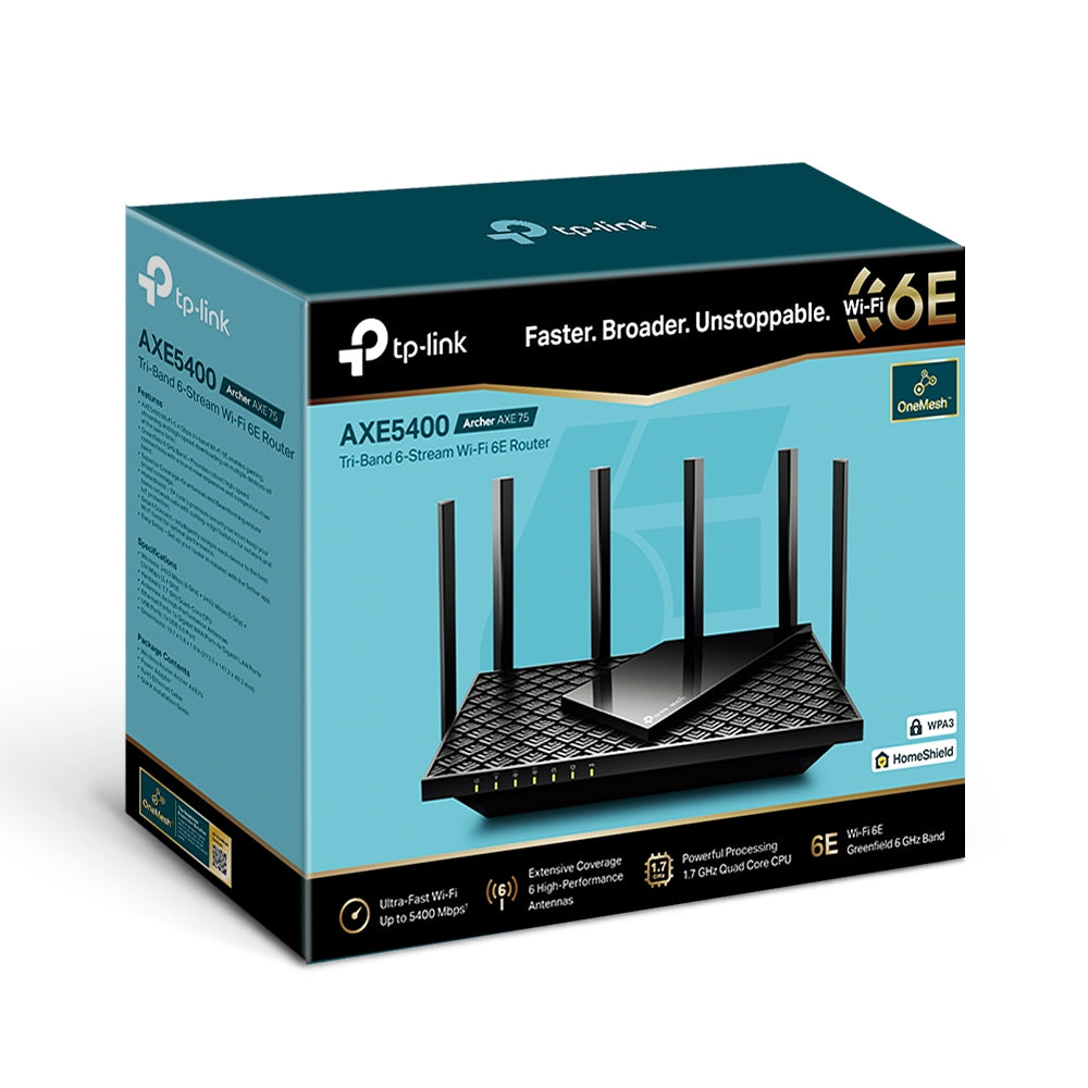 Router Inalámbrico TP-Link Archer AXE75 | Wi-Fi 6E, 675 Mbps, Tribanda