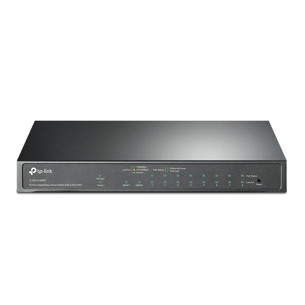 TP-LINK Easysmart TL-SG1210MPE 10 Puertos Gestionable Conmutador Ethernet - Gigabit Ethernet - 10/100/1000base-t, 1000BASE-X - 2 Capa Compatible - Modular - 1 Ranuras Sfp - 7.66w Power Consumption -