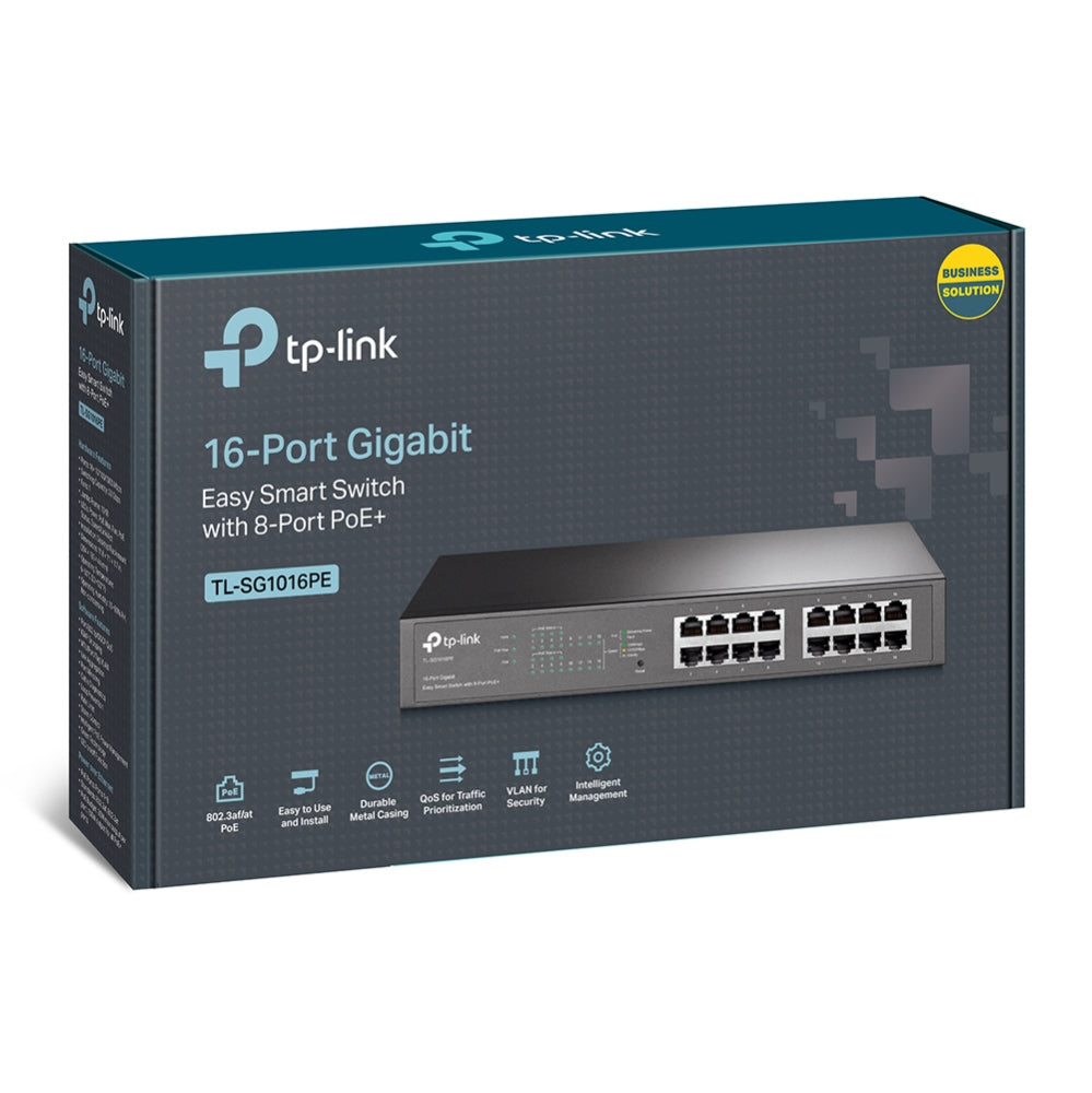 Conmutador TP-Link TL-SG1016PE | 16 Puertos Gigabit, 110W PoE