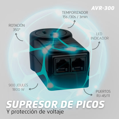 Supresor de Sobretensión Game Factor AVR-300 | 900J, 120V