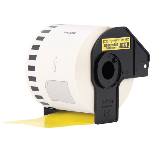 Cinta para Etiquetas Brother DK4605 | 62MM Ancho, Térmica Amarillo