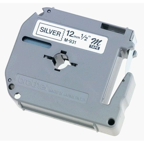 Cinta para Etiquetas Brother M931 | 12.70MM Ancho, Térmica Plata No Laminada