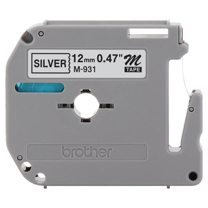 Cinta para Etiquetas Brother M931 | 12.70MM Ancho, Térmica Plata No Laminada