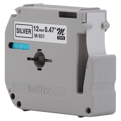 Cinta para Etiquetas Brother M931 | 12.70MM Ancho, Térmica Plata No Laminada