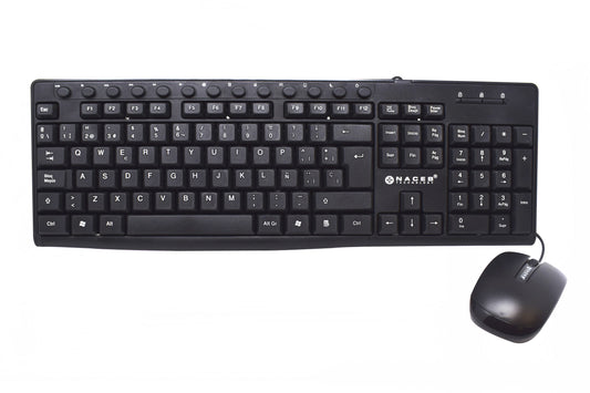Kit Teclado y Mouse Naceb NA-112N | USB, Óptico, Diseño QWERTY