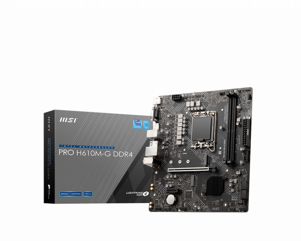 Tarjeta Madre MSI PRO H610M-G DDR4, Micro-ATX, LGA 1700, Intel H610, 64GB DDR4, HDMI/DP para Intel