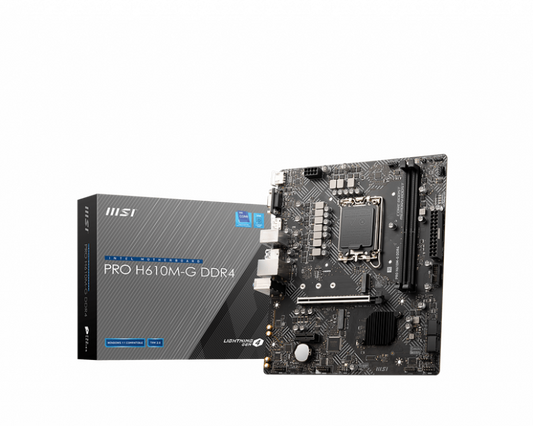 Tarjeta Madre MSI PRO H610M-G DDR4, Micro-ATX, LGA 1700, Intel H610, 64GB DDR4, HDMI/DP para Intel