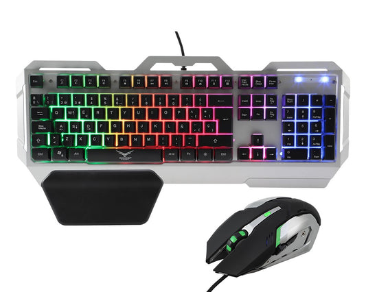 Kit Teclado y Mouse Gamer Naceb NA-0911 | LED, Base de Metal Aerodinámico