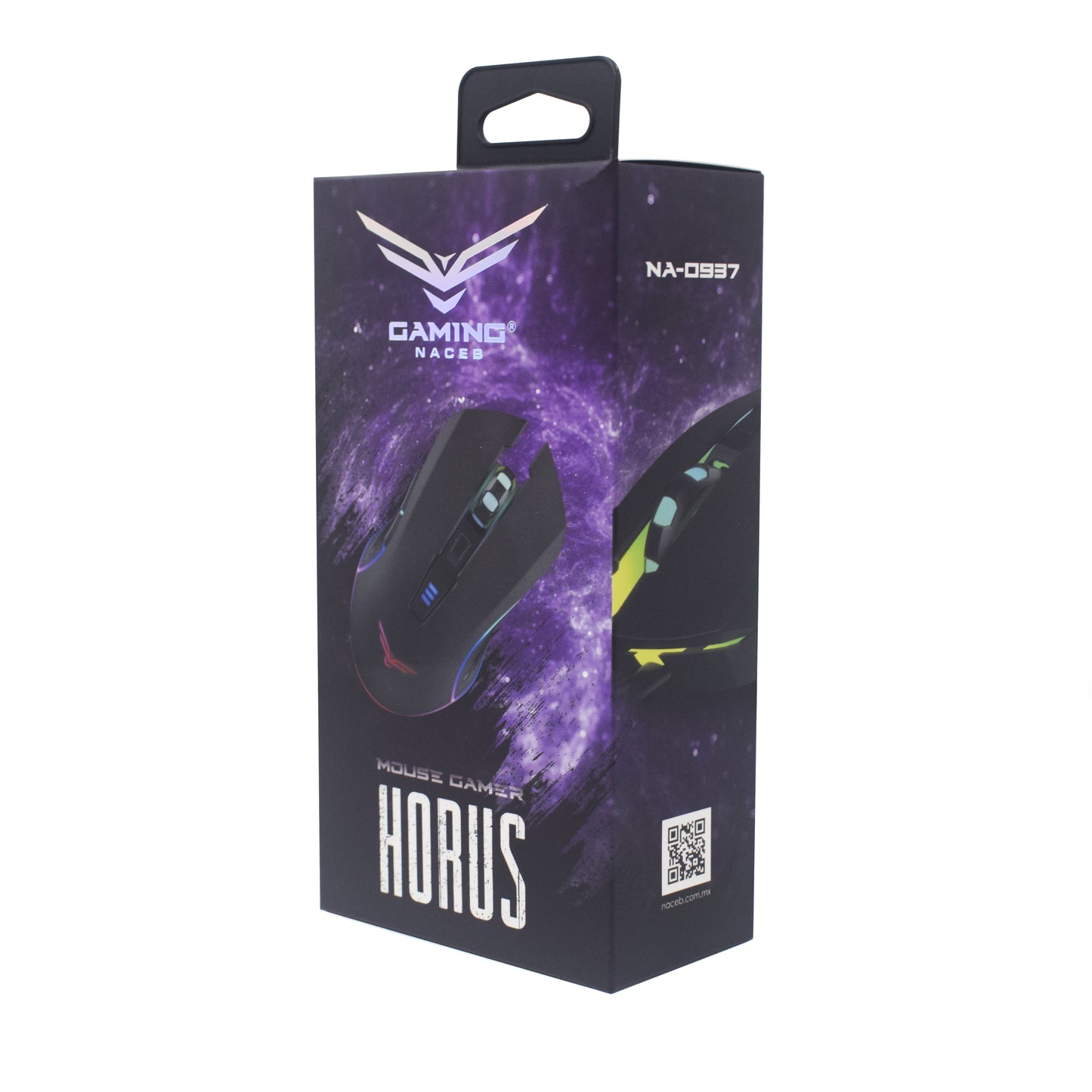 Mouse Gamer Naceb Horus LED Alambrico Optico 3200 Dpi Negro