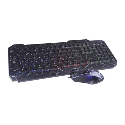 Kit Teclado y Mouse Gamer Naceb 633 Retroiluminado Ergonomico Negro