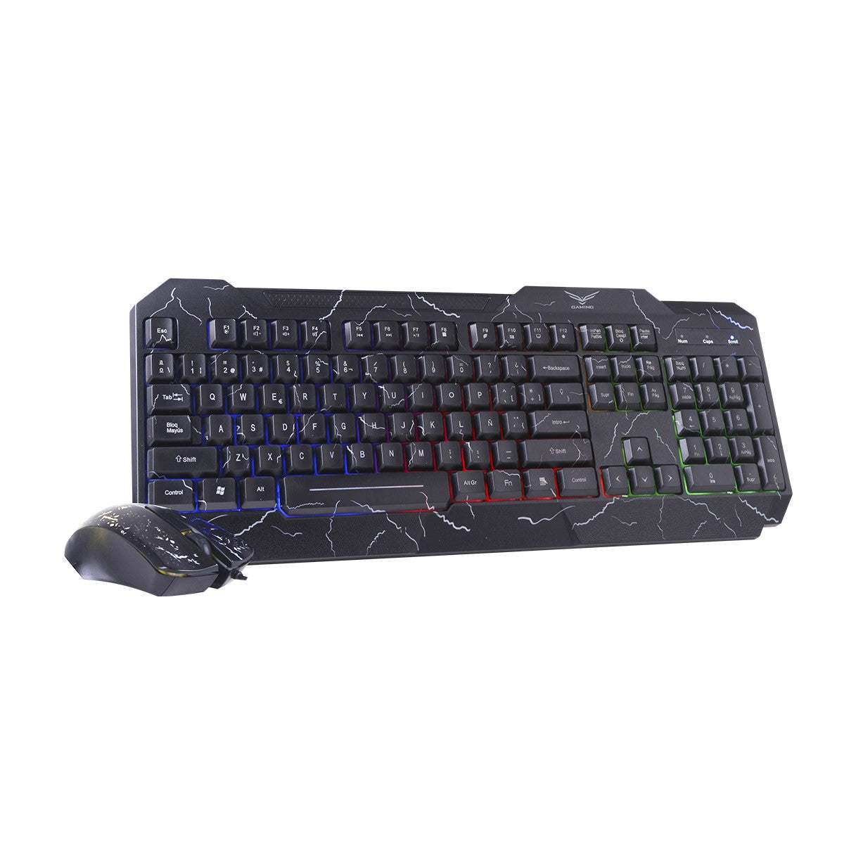Kit Teclado y Mouse Gamer Naceb 633 Retroiluminado Ergonomico Negro