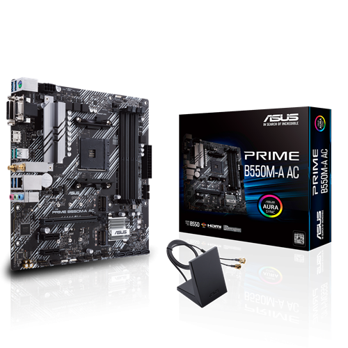 Tarjeta Madre ASUS PRIME B550M-A AC | Soporte para AMD Ryzen, PCIe 4.0
